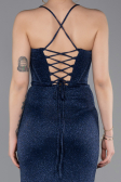 Long Navy Blue Prom Gown ABU6082