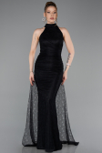 Long Black Dantelle Evening Dress ABU6084