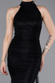 Long Black Dantelle Evening Dress ABU6084