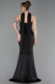 Long Black Satin Mermaid Evening Gown ABU6086