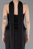 Long Black Satin Mermaid Evening Gown ABU6086