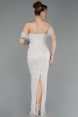 Long Beige Beaded Evening Dress ABU6057
