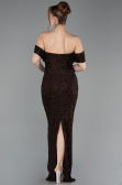 Long Brown Beaded Evening Dress ABU6057