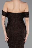 Long Brown Beaded Evening Dress ABU6057