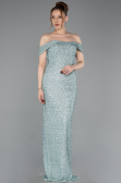 Long Mint Beaded Evening Dress ABU6057