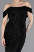 Long Black Beaded Evening Dress ABU6057