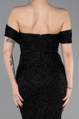 Long Black Beaded Evening Dress ABU6057