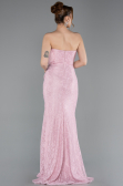 Powder Color Long Dantelle Evening Dress ABU6036