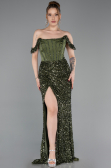 Long Olive Drab Evening Dress ABU6087