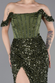 Long Olive Drab Evening Dress ABU6087