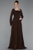Long Brown Chiffon Evening Dress ABU6088