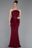 Long Burgundy Dantelle Evening Dress ABU6089
