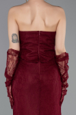 Long Burgundy Dantelle Evening Dress ABU6089