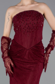 Long Burgundy Dantelle Evening Dress ABU6089