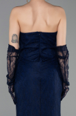 Long Navy Blue Dantelle Evening Dress ABU6089