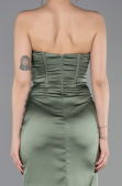 Long Turquoise Satin Prom Gown ABU6091