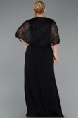 Long Black Chiffon Plus Size Evening Dress ABU6063