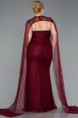 Long Burgundy Dantelle Plus Size Evening Gown ABU6070