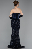 Long Navy Blue Scaly Evening Dress ABU6041