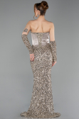 Long Beige Scaly Evening Dress ABU6041