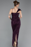 Long Dark Purple Scaly Prom Gown ABU6075