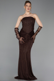 Long Brown Dantelle Evening Dress ABU6089