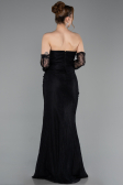 Long Black Dantelle Evening Dress ABU6089