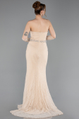 Long Beige Dantelle Evening Dress ABU6060