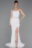Long White Dantelle Evening Dress ABU6060
