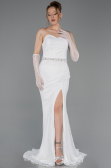 Long White Dantelle Evening Dress ABU6060