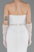 Long White Dantelle Evening Dress ABU6060