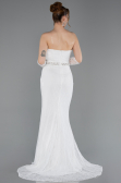 Long White Dantelle Evening Dress ABU6060