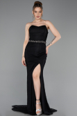 Long Black Dantelle Evening Dress ABU6060