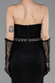 Long Black Dantelle Evening Dress ABU6060