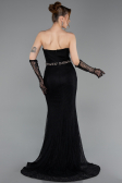 Long Black Dantelle Evening Dress ABU6060