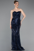 Long Navy Blue Scaly Evening Dress ABU6099