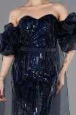 Long Navy Blue Scaly Evening Dress ABU6099