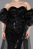 Long Black Scaly Evening Dress ABU6099