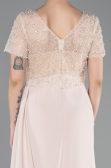 Long Beige Dantelle Evening Dress ABU6100