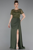 Long Olive Drab Dantelle Evening Dress ABU6100