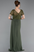 Long Olive Drab Dantelle Evening Dress ABU6100