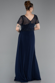Long Navy Blue Dantelle Evening Dress ABU6100
