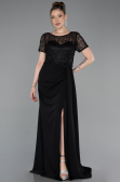 Long Black Dantelle Evening Dress ABU6100