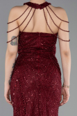 Long Burgundy Beaded Evening Dress ABU6073