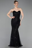 Long Black Beaded Evening Dress ABU6073