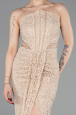 Long Beige Dantelle Prom Gown ABU6077