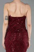 Long Burgundy Beaded Evening Dress ABU6080
