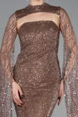 Long Copper Beaded Evening Dress ABU6104