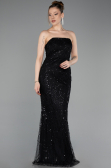 Long Black Beaded Evening Dress ABU6104