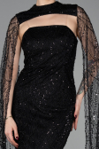 Long Black Beaded Evening Dress ABU6104